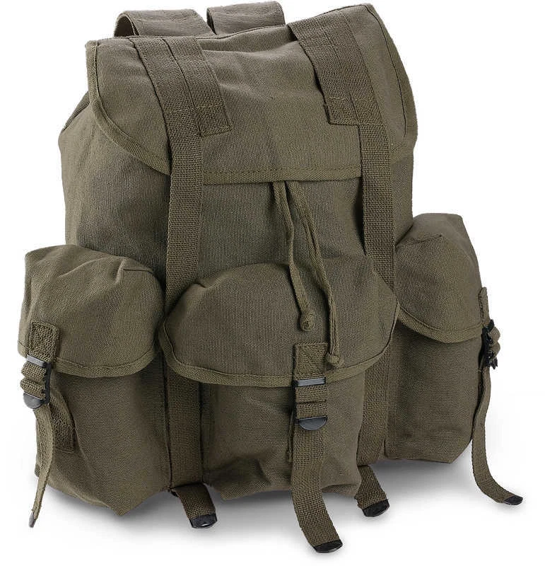 Olive Drab Green Rothco Heavyweight Cotton Canvas Mini Alice Backpack 2487