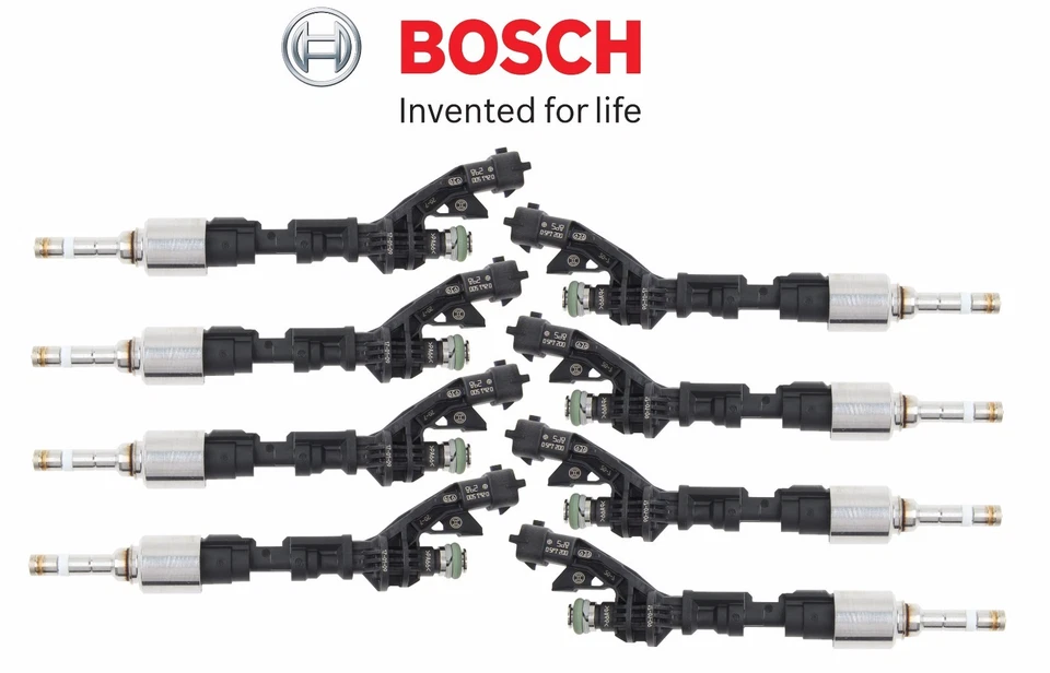 Kit de inyectores de combustible Bosch OEM GDI juego de 8 para Land Rover LR4 Jaguar XF V8 5,0 L Foto 1 de 4