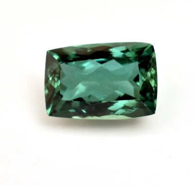 Natural Mozambique Green Tourmaline 12.60 Ct Cushion Cut Loose Gemstone TREATED - Image 1 of 4