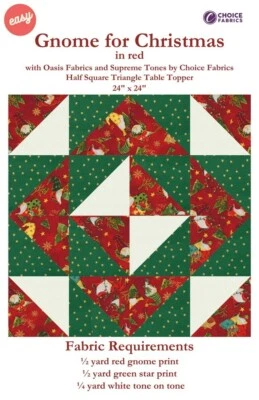 Gnome For the Holiday Quilt Kit Blank Christmas Table Topper   24  By 24"  - Image 1 of 2