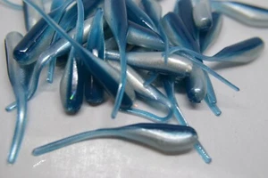 JASONS 2" STINGER SHAD 30 PACK GRUBS CRAPPIE LURES JIGS              BLUE SURFER - Picture 1 of 2