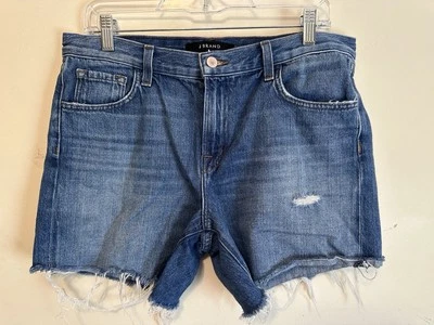 Pantalones Cortos de Denim Envejecidos Dobladillo Deshilachado Corte Johnny Marca J Talla 28 Boho Dobladillo Crudo Foto 1 de 4