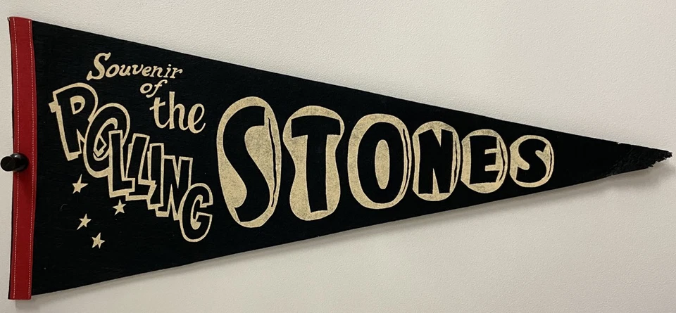 Banderín Rolling Stones Vintage Original 1966 (Negro) Foto 1 de 1