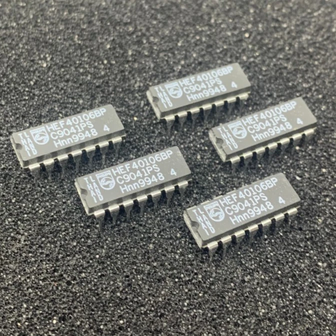 1 X HEF40106BP Hex Inverting Schmitt Trigger Philips Dip-14 1pcs