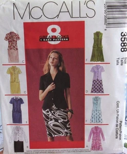McCalls 3588 Mujer Plus 18-24 Vestido Traje Falda Top 8 Grandes Looks Patrón SIN CORTAR - Imagen 1 de 2