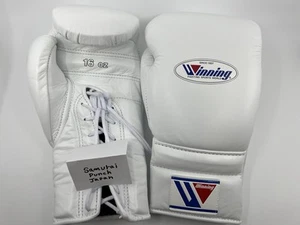 Winning Boxing Gloves 16oz White MS-600 Lace-up Type NEW Japan Authentic - Picture 1 of 9
