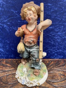 Rare Italian Porcelain Capodimonte 8'' Figurine 'Roof Thatcher' Signed Rori - Picture 1 of 21