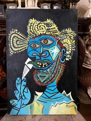 PABLO PICASSO — удивительная картина маслом — холст ручной работы — с подписью — с этикетками - Изображение 1 из 4