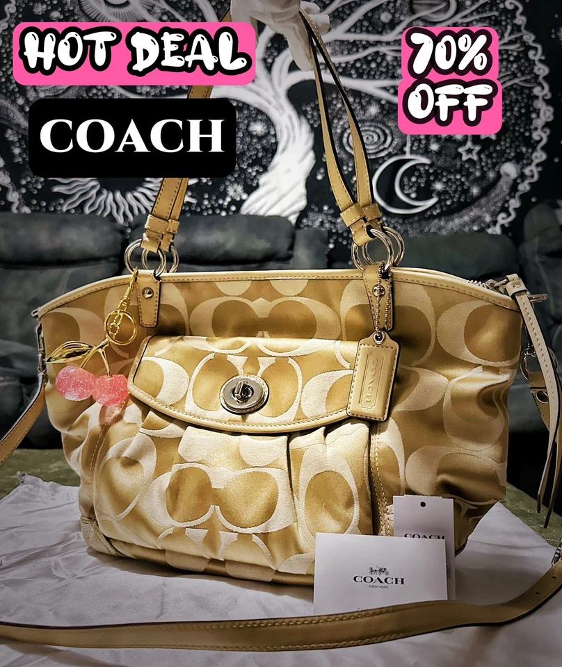 Bolso de hombro vintage Y2K Coach $500 color beige bolso de hombro nuevo sin etiquetas Foto 1 de 4