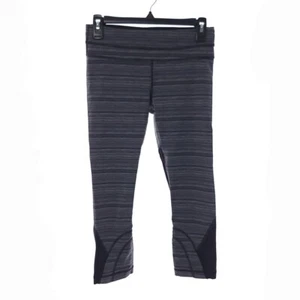 Leggings donna Lululemon grigio nero tasca posteriore zip attivi cropped taglia 6 - Foto 1 di 10