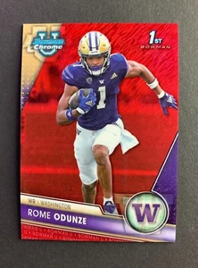 ROME ODUNZE 2023 BOWMAN UNIVERSITY CHROME RED SHIMMER REFRACTOR 4/5 CARD #138 - Picture 1 of 10