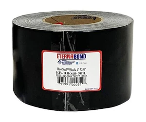 Sello de techo EternaBond negro 4" x 50' micro sellador UV grifo de reparación de costura de techo estable...