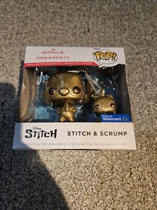 Funko Pop Hallmark Ornament Disney Stitch and Scrump Gold Limited New 2023 - Picture 1 of 4