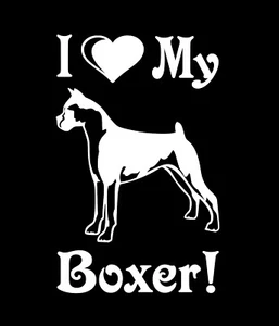 I Love My Boxer! Vinyl Decal - Picture 1 of 4