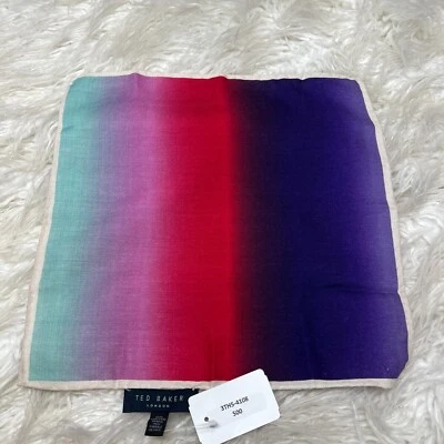 TED BAKER PAÑUELO CUADRADO DE BOLSILLO PARA HOMBRE A RAYAS LANA MULTICOLOR Foto 1 de 2
