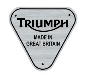 Logo adhésif gravé MADE IN GB Triumph Bonneville - 5cm x 5cm - épaisseur 1mm - Imagen 1 de 2