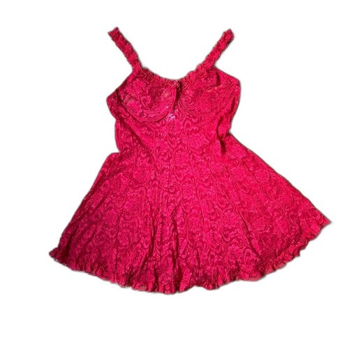 Abito Slip Vintage Interno Più Pizzo Taglia XL Rosso Lingerie San Valentino