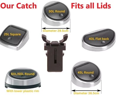 PELICAN OCEAN LTD 2 Adatto Brabantia Touch Top Pattumiera Coperchio Ricambio Ricambio Fermo Flip Pan