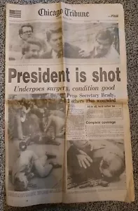 Original May 31, 1981 Chicago Tribune “President Is shot” Newspaper - Picture 1 of 6