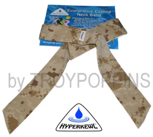 BANDA DE CUELLO EVAPORATIVA ENFRIAMIENTO DIGITAL DE CAMUFLAJE MARRÓN MARINO HYPERKEWL 6519M CON CORBATAS - Imagen 1 de 5