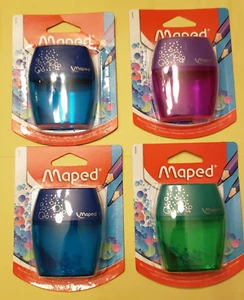 Cantidad 4 sacapuntas MAPED Helix Shaker bote de dos agujeros - Nuevo en embalaje - Imagen 1 de 9
