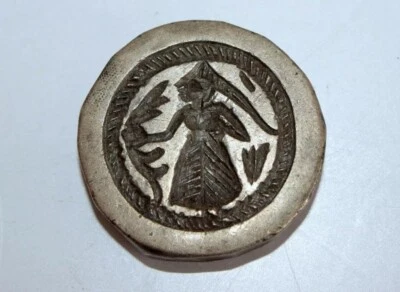 Mold Die Bronze Indian Hindu God Figure Round Jewelry Antique Hand Carved Rare - Image 1 of 4