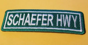SCHAEFER HWY Detroit Street Sign RC MC Bicycle Embroidered Patch * approx. 1.25 - Picture 1 of 2