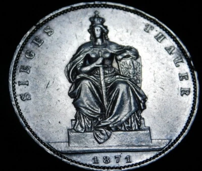 Germany: Brandenburg Prussia Siegestaler 1871 A Wilhelm I. 1861-1888. M62-809 - Image 1 of 4