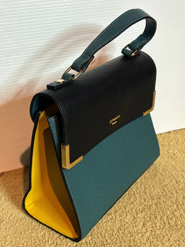 Bolso Bandolera Dune London Colorblock Amarillo Negro Cuero Cartera - FALTA CORREA Foto 1 de 4