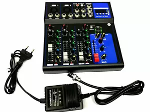 MIXER AUDIO 4 CANALI PROFESSIONALE USB CON ECHO DELAY DJ KARAOKE PIANOBAR LIVE - Foto 1 di 2