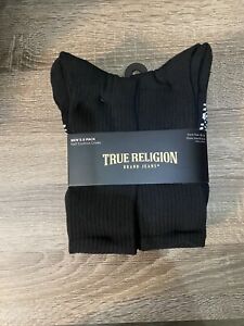 True Religion Mens Socks, 8 Pack, Shoe Size 8-12.5, Black Sock Size 10-13 New