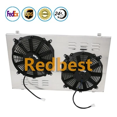 Aluminum Shroud+2*12" Fan For 1977-1989 Chevy C10 C20 Suburban Pickup CC161 - Image 1 of 4