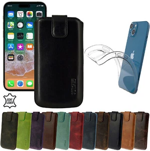 Suncase® Hülle Tasche Leder Handytasche Etui + Silikon Case für iPhone 15 (6.1")