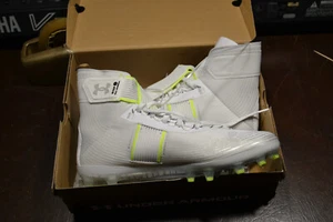 Under Armour Highlight MC Football Cleats Mens Sz 9 White/Silver 3023716-106 GD - Picture 1 of 12