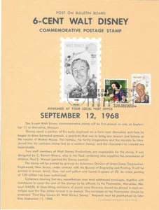 #1355 6c Walt Disney Stamp Poster & #3185h- Unofficial Souvenir Page Flat w/FD - Picture 1 of 1