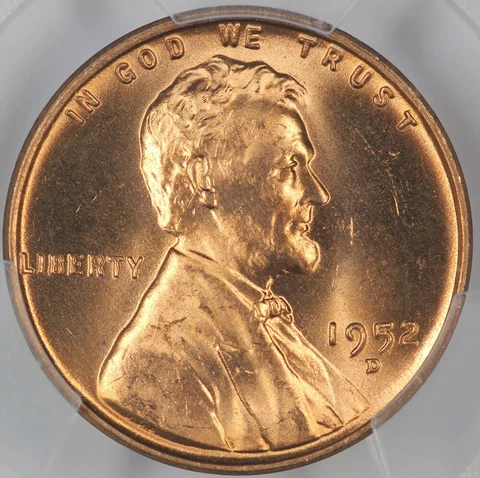 1952-D PCGS MS65RD Lincoln Cent 45875994 Cover