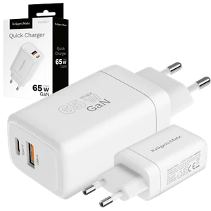 Szybka ładowarka sieciowa 65 W GaN Power Delivery Quick Charge Kruger&Matz - Zdjęcie 1 z 12