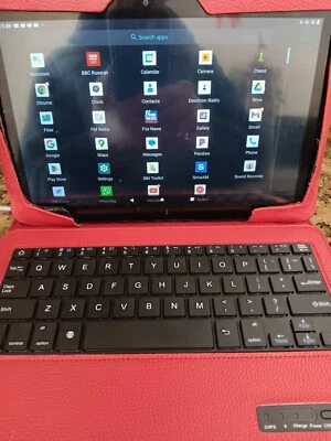 Funda Carcasa Cuero Soporte Teclado Bluetooth Tablet 10.1 Android  Foto 1 de 2