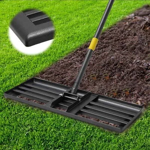 Heavy Duty Lawn Leveling Rake, 30" x 10" Lawn Leveler Rake with 61" Long Handle - Picture 1 of 5