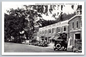 Postal RARA Delphia Theatre, Departamento de Bomberos, Chittenango, Nueva York 1920 Wm Jubb - Imagen 1 de 6
