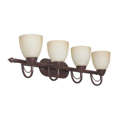 Tocador de vidrio alpino Sunset Lighting F2494-62 30" 4 luces, acabado bronce frotado Foto 1 de 2