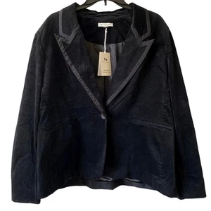 NEW FREE ASSEMBLY Stretch Velvet Blazer Black XXL (20) Holiday Chic Business - Picture 1 of 4