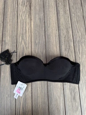 Carrie Amber Intimates Womens Strapless Black Bra Size 36B - Image 1 of 4