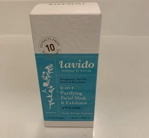 Lavido 2-in-1 Purifying Facial Mask & Exfoliator : Organic Ingredients. 50ml #S9 - Picture 1 of 4