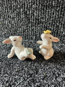 Juego de coctelera de sal y pimienta Cracker Barrel Mini Cerámica Bunny - Imagen 1 de 5