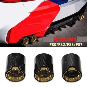 For BMW M2/M3/M4/M5 MP Gold Forged Carbon Fibre Exhaust Tips F87/F80/F82/F83 - Picture 1 of 15