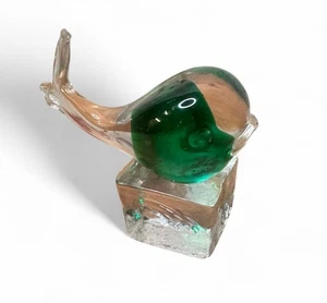 Vintage ICET ARTE MURANO Art Glass Whale Figurine Paperweight Venezuela - Picture 1 of 7