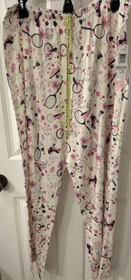 NWT Hue Women's Size 1X Ivory Pink Sports Print Sleep/Lounge Pants - Image 1 of 4