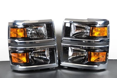 2019-2024 Chevrolet Silverado 4500 5500 6500 Halogen Chrome Headlight SET OEM - Image 1 of 4