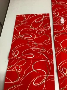 Japanese Vintage Kimono Obi Nagoya Red Short 2 Pieces 12.2x30cm Use - Bild 1 von 8